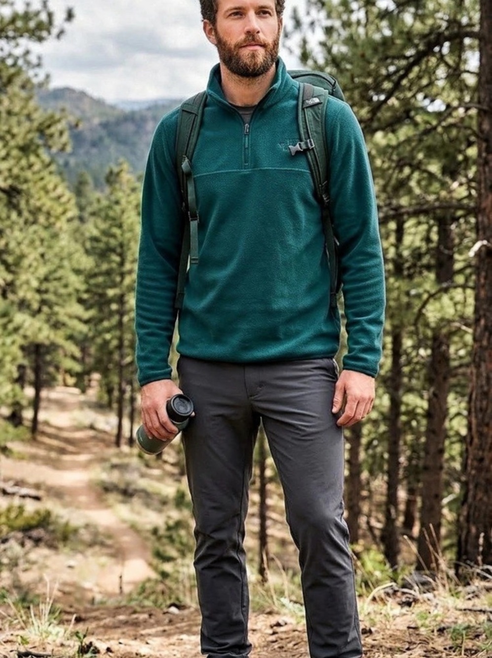 The North Face Glacier Fleece Quarter-Zip Pullover Men's Green